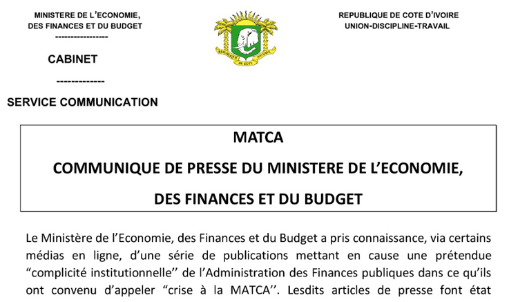 Communiqué relatif à Une prétendue 